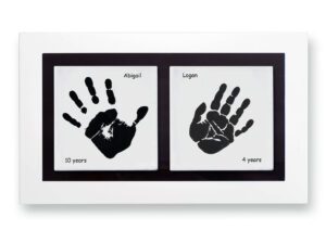 Siblings Baby keepsake frame handprints & footprints black