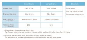 NEW-Size-guide-for-Square-hands-OR-feet keepsake frame