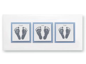 tripple Enamel baby keepsake frame handprints, footprints