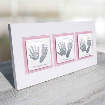 Siblings baby keepsake frame handprints & footprints