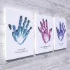 3 family hands Family handprints frame keepsake