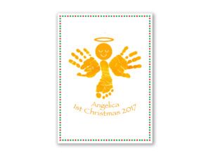 First christmas hand and footprint angel keepsake