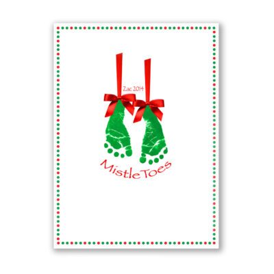 baby feet keepsake Digital Christmas Print - Mistletoes