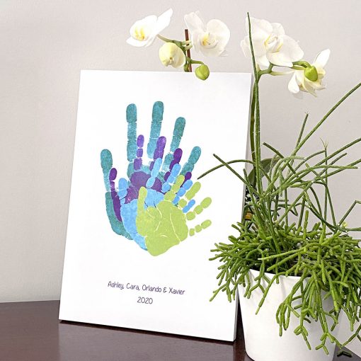 family prints keepsake hands block