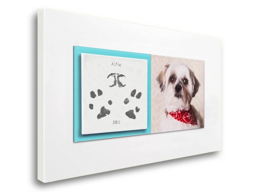 Pet paw prints enamel keepsake frame with photo
