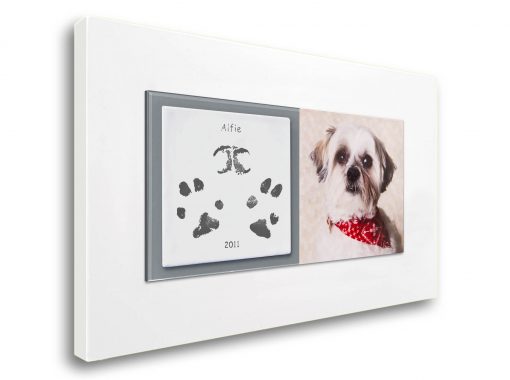 Pet paw prints enamel keepsake frame with photo