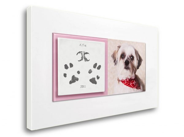 Pet paw prints enamel keepsake frame