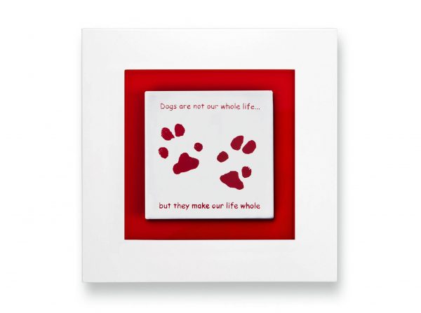 Pet paw print keepsake frame