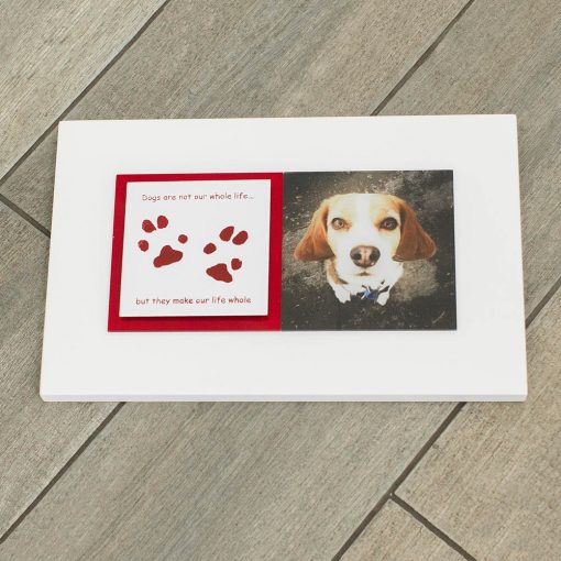 Pet keepsakes paw prints enamel keepsake frame