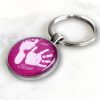 Personalised keyring with baby hand and footprint