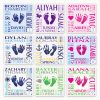 Baby name frame block mount print colour range