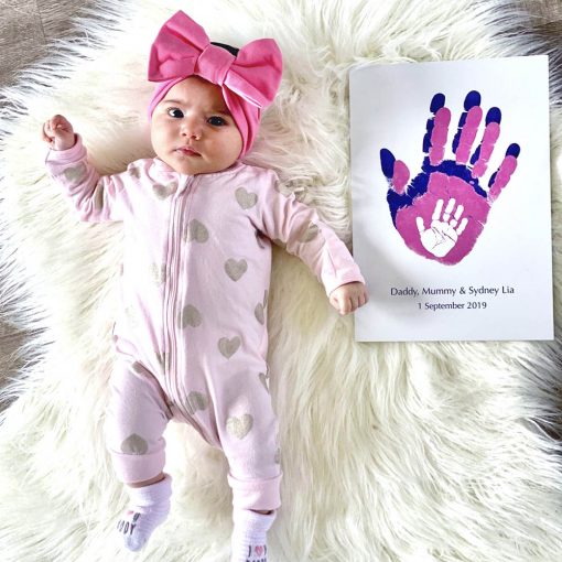 Family handprints frame keepsake