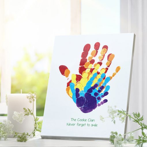 family prints keepsake hands block