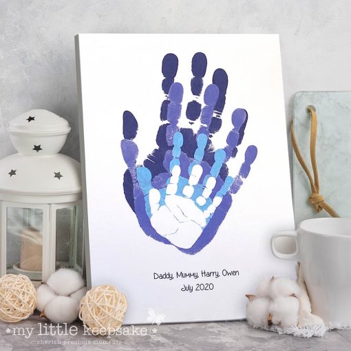 Family handprints frame keepsake