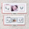 Screenshot framed baby keepsakes with handprints and footprints