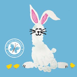 Easter Bunny Baby Footprint Craft Idea