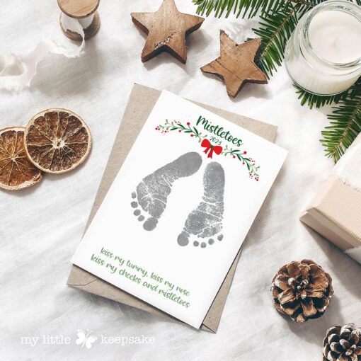 Christmas baby footprints - inkless print kit