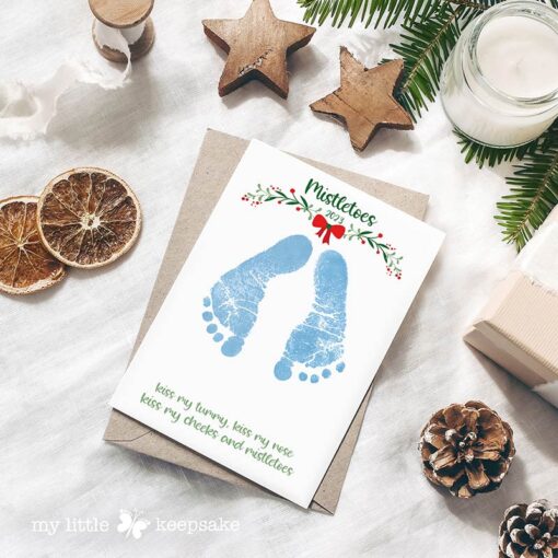 Christmas baby footprints - inkless print kit