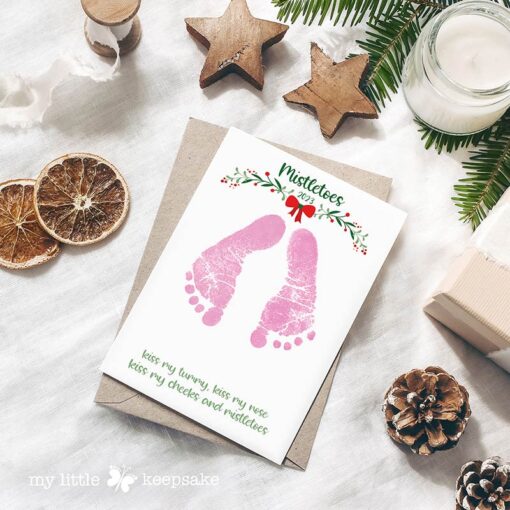 Christmas baby footprints - inkless print kit
