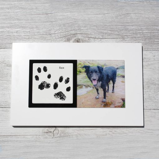 Pet paw prints enamel keepsake frame