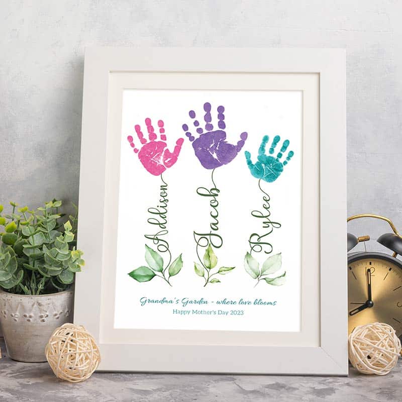 Framed family handprints