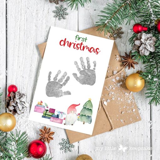 Baby first Christmas handprints - inkless print kit