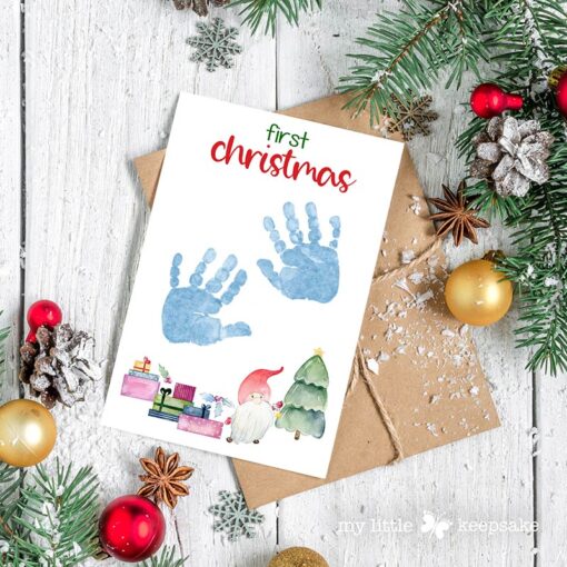 Baby's First Christmas - Christmas baby hand & footprints - gift idea