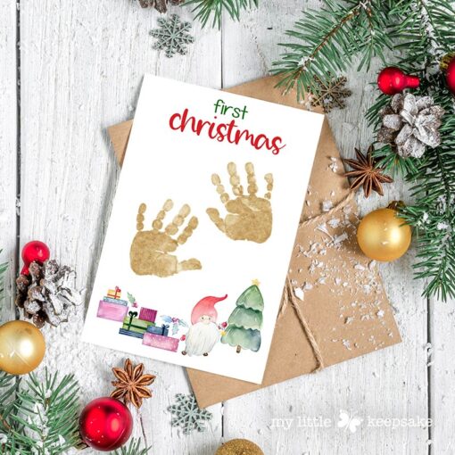 Baby's First Christmas - Christmas baby hand & footprints - gift idea